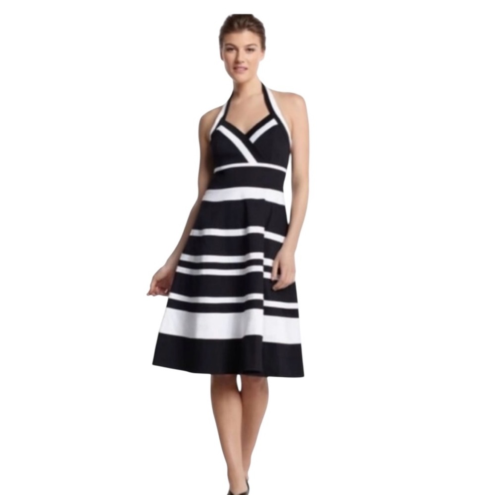 NWT WHITE HOUSE BLACK MARKET STRIPED HALTER SUNDRESS SIZE 00